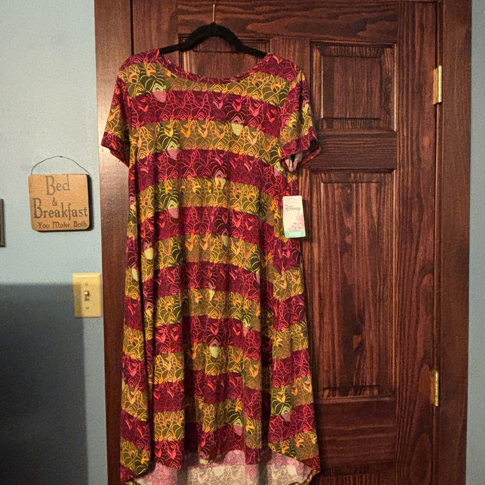LuLaRoe High Low Dress - Red and Yellow Pattern Maleficent NWT